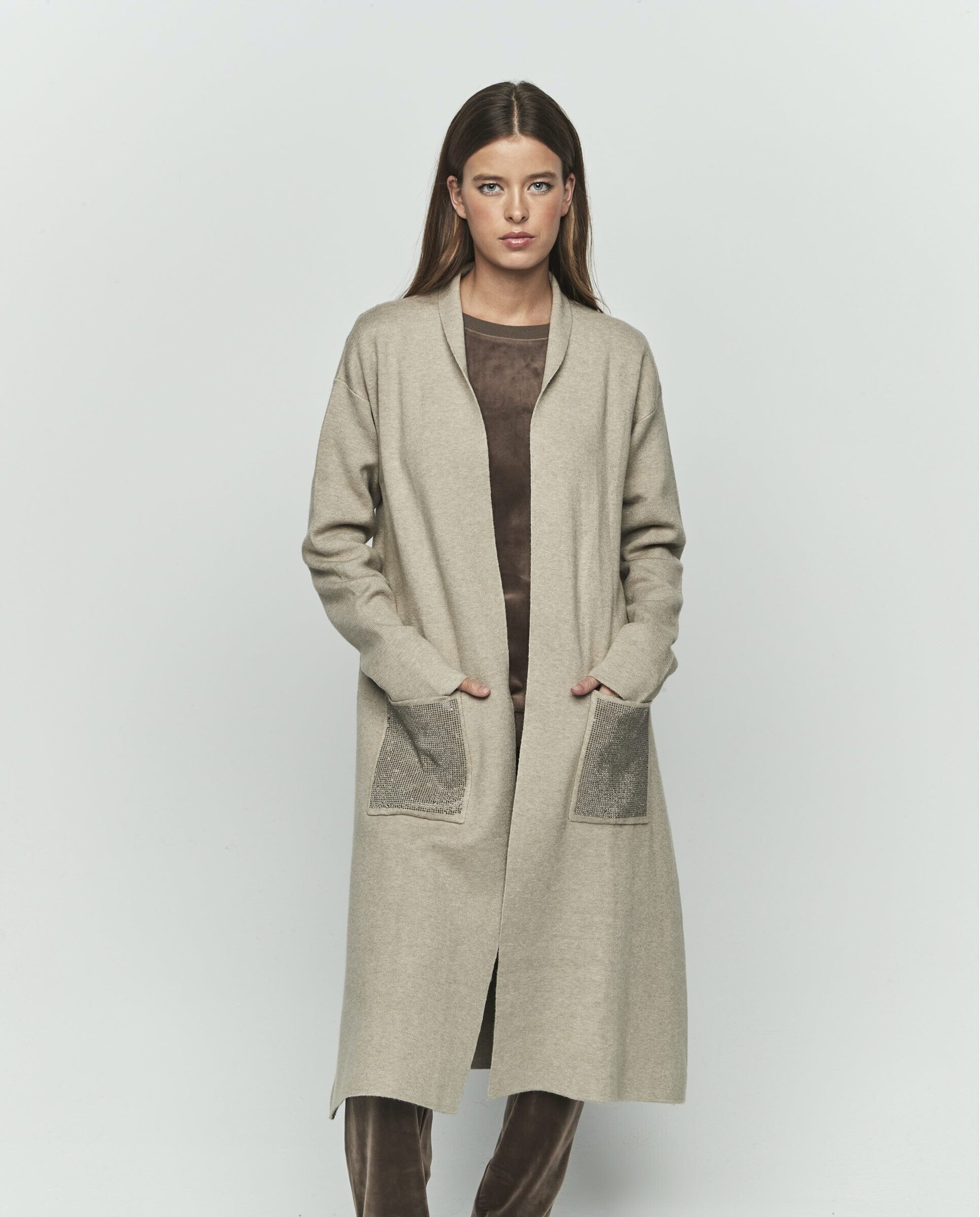 Chaqueta larga brillo - 1