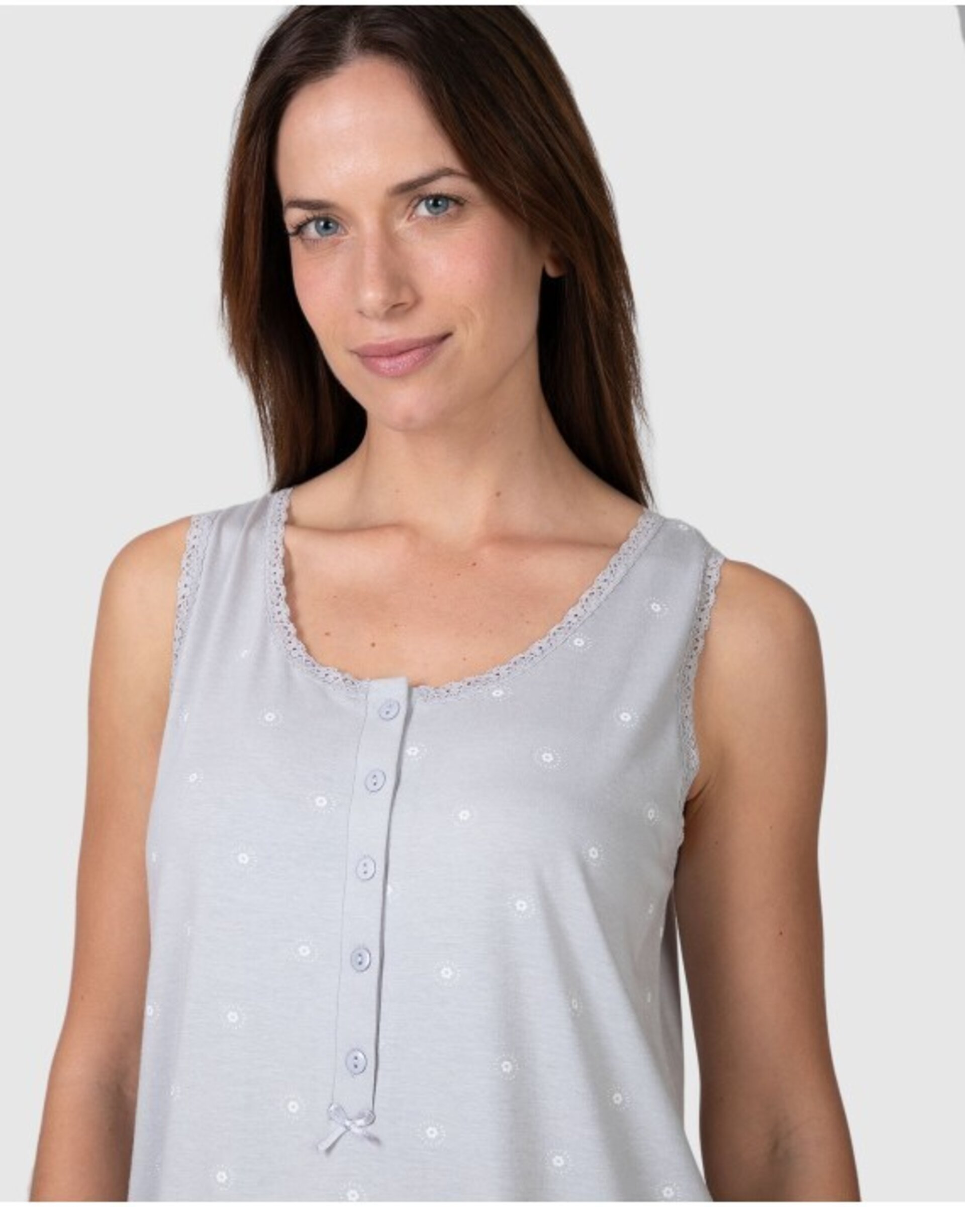 CAMISÓN CORTO DE MUJER SIN MANGAS CON DETALLE EN ESCOTE - 2