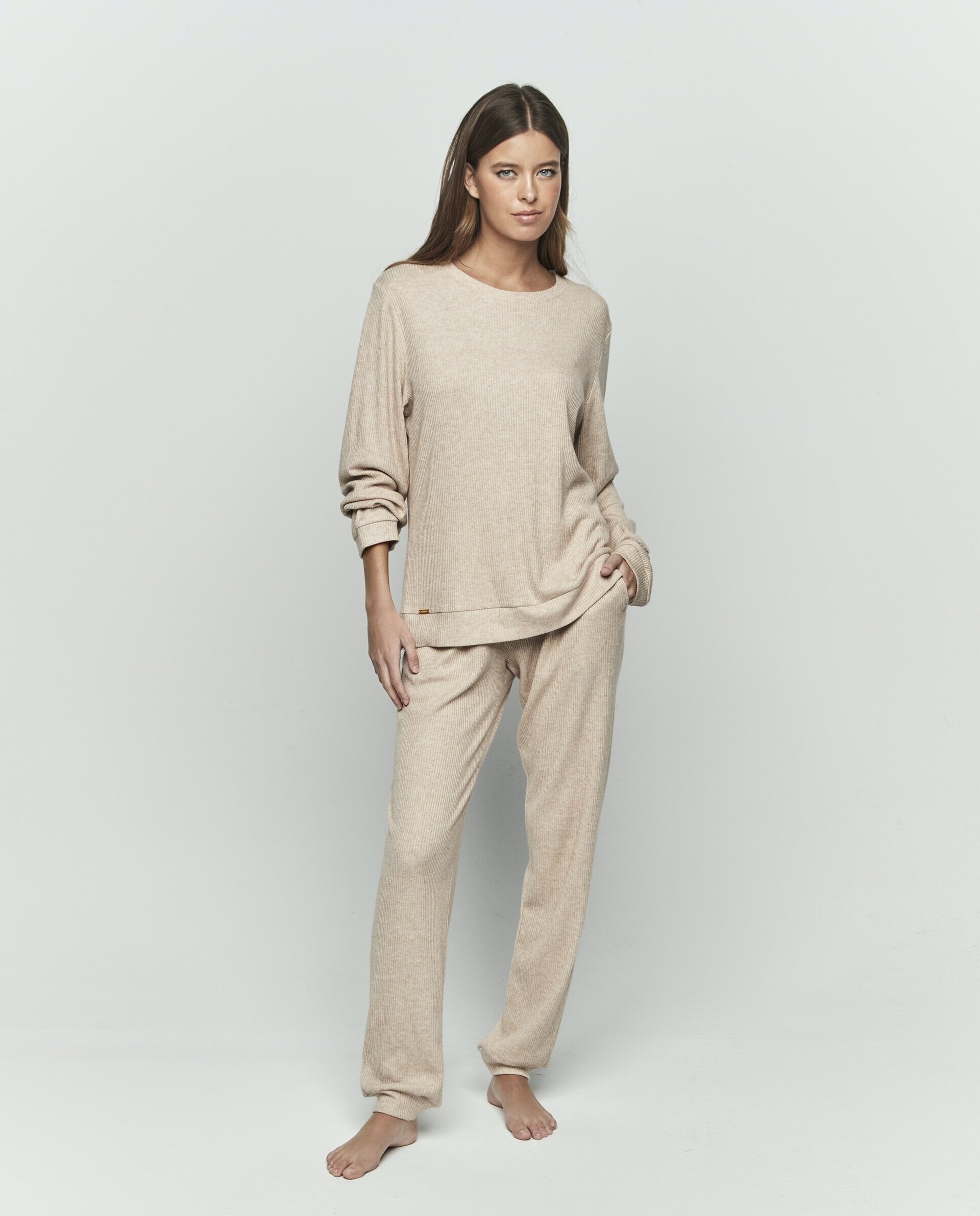 Pijama Basic crema - 1