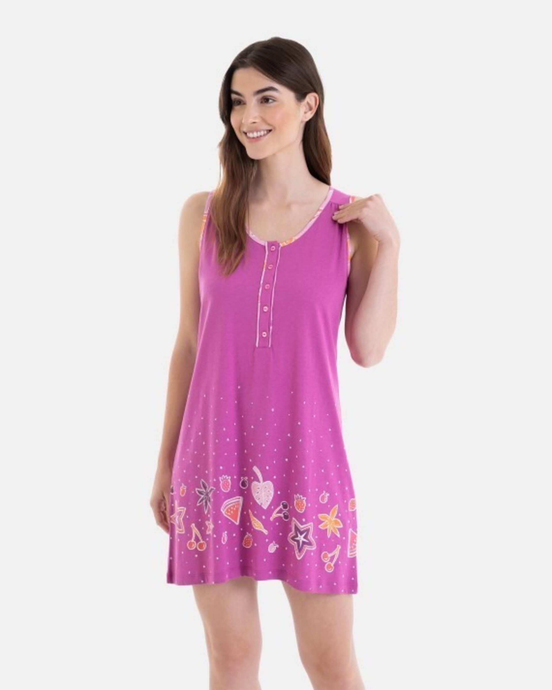 CAMISÓN CORTO SIN MANGAS ESTAMPADO FRUTAS - 2