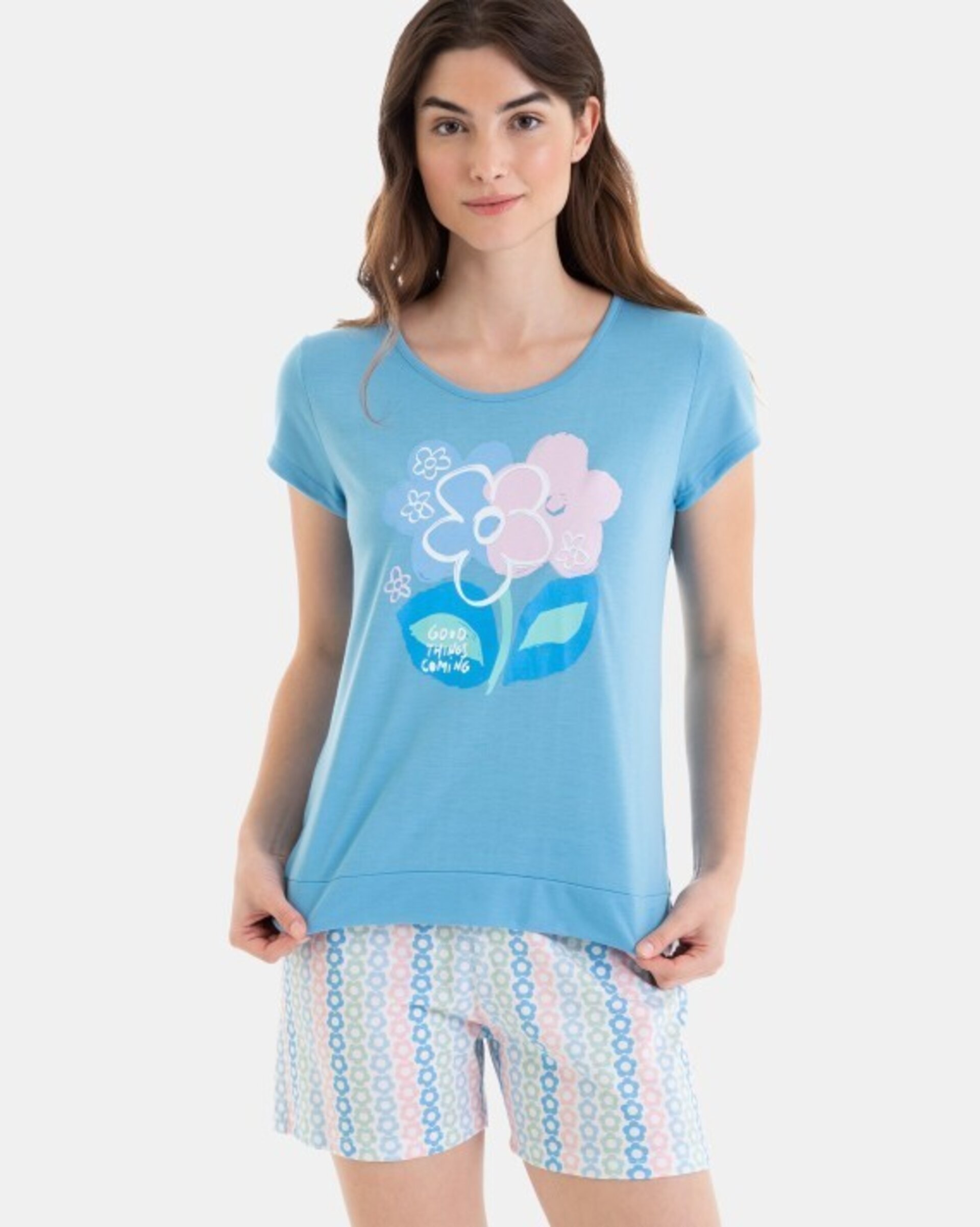 Pijama corto Flores - 1