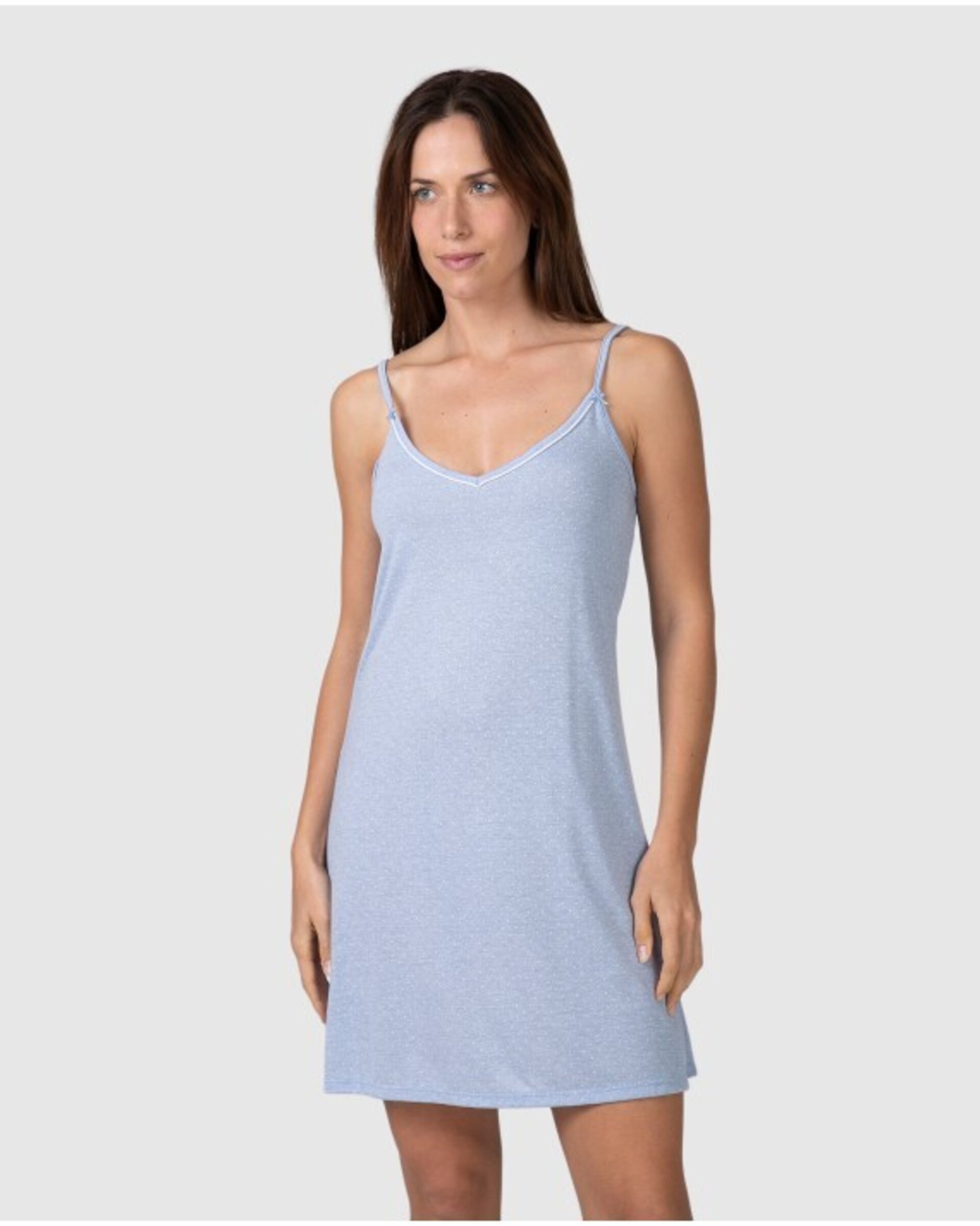 CAMISÓN CORTO DE MUJER DE MANGA CORTA CON ESTAMPADO FLORAL - 1