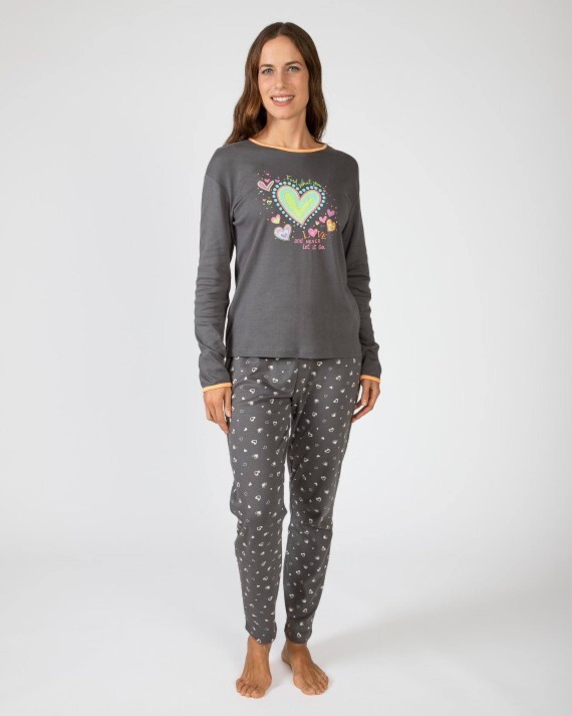 Pijamade mujer largo en punto algodón estampado - 1