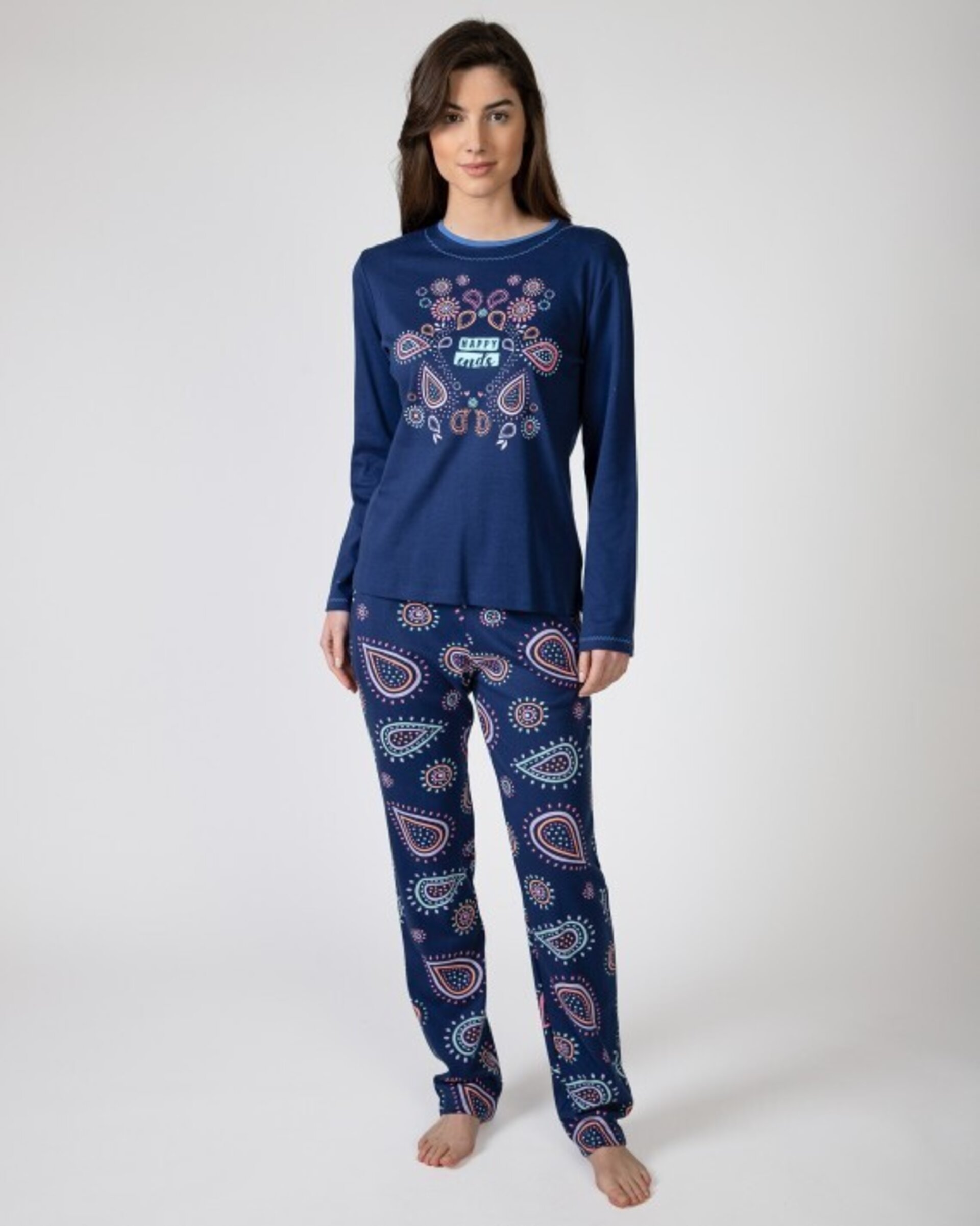 Pijama de mujer en punto de algodón - 1
