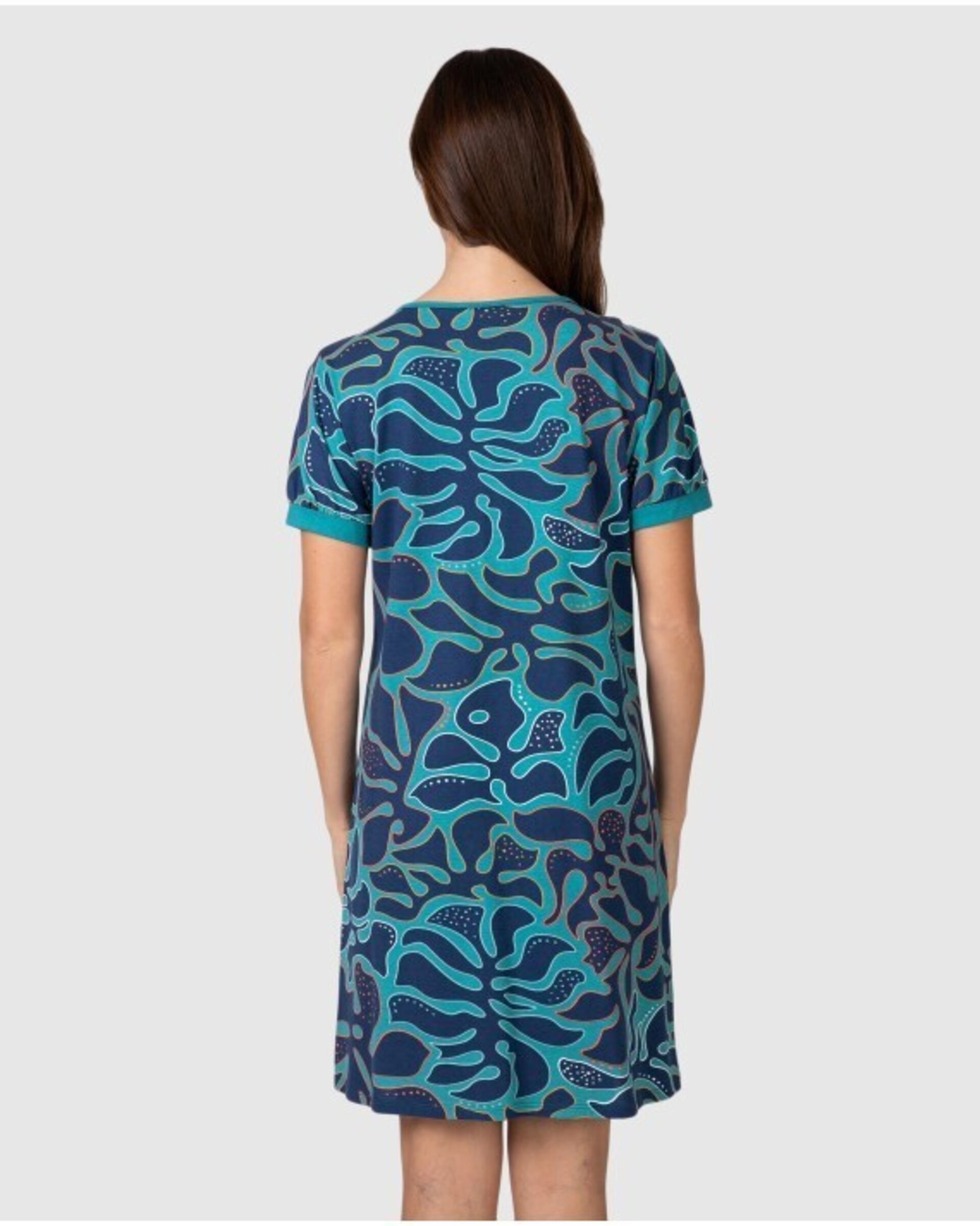 CAMISÓN CORTO DE MUJER DE MANGA CORTA CON ESTAMPADO ABSTRACTO - 3