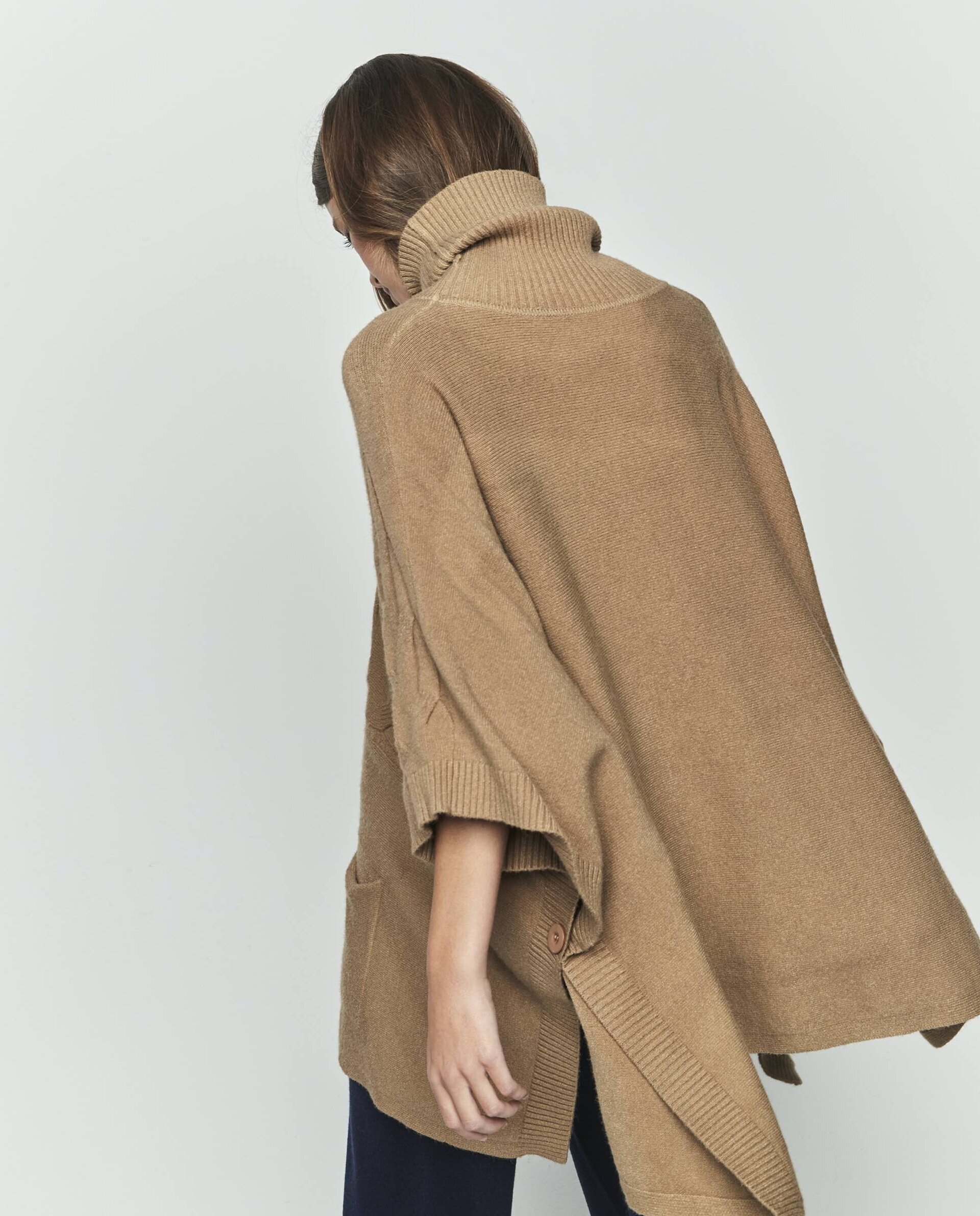 Poncho lana camel - 3