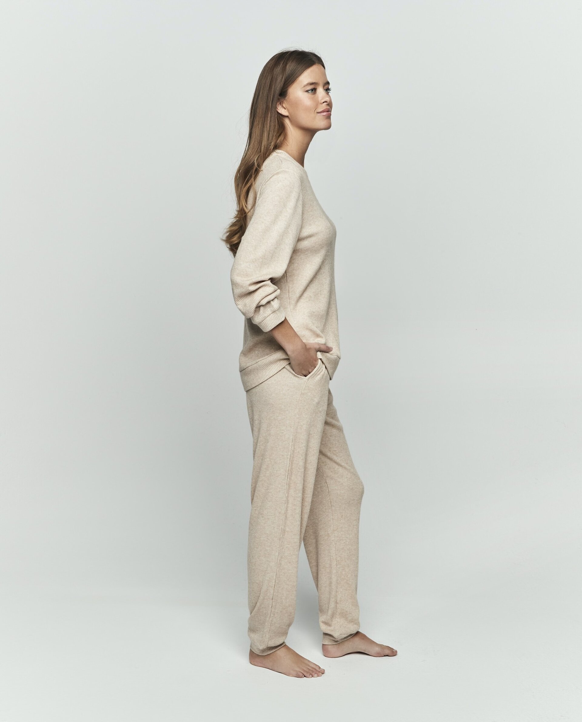 Pijama Basic crema - 2