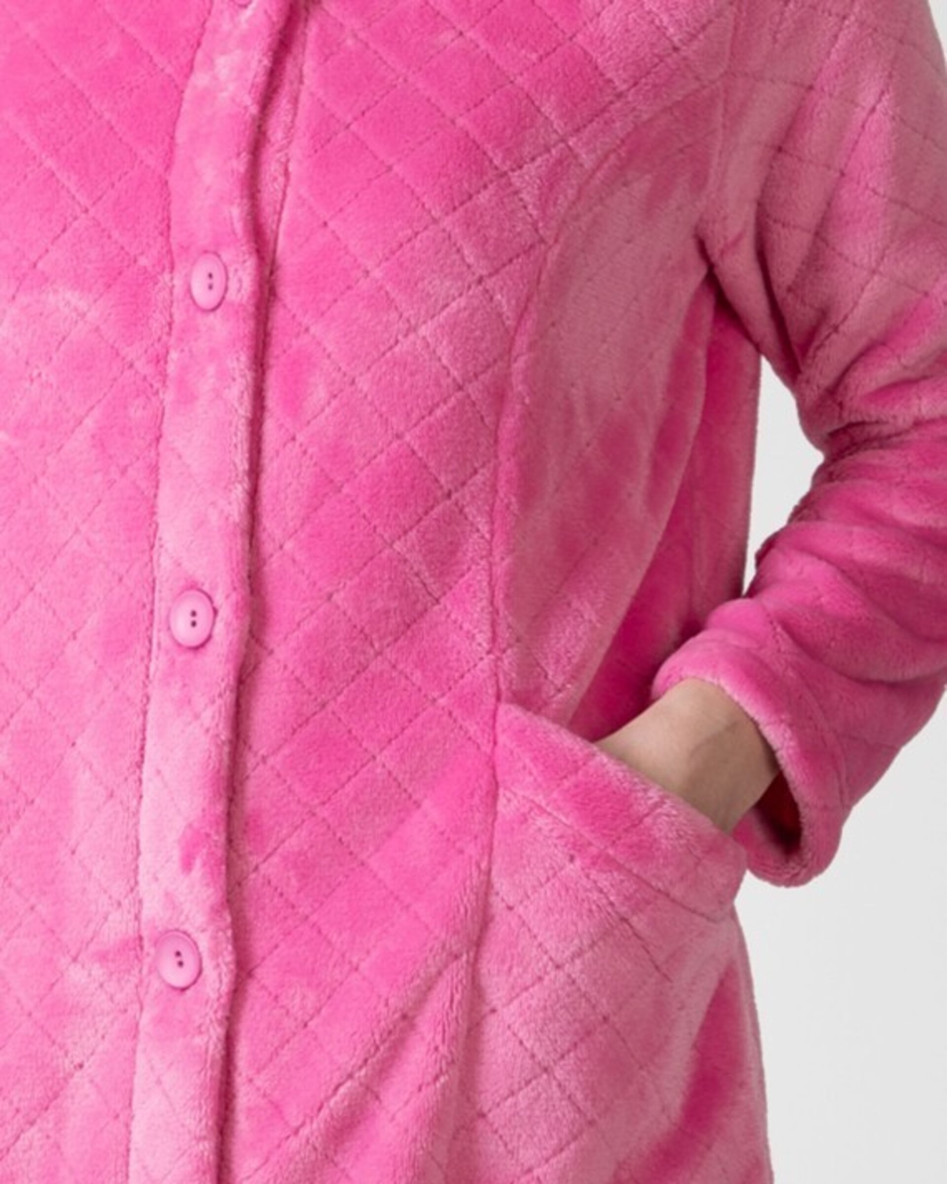 Bata de mujer larga con cierre de botones - 3