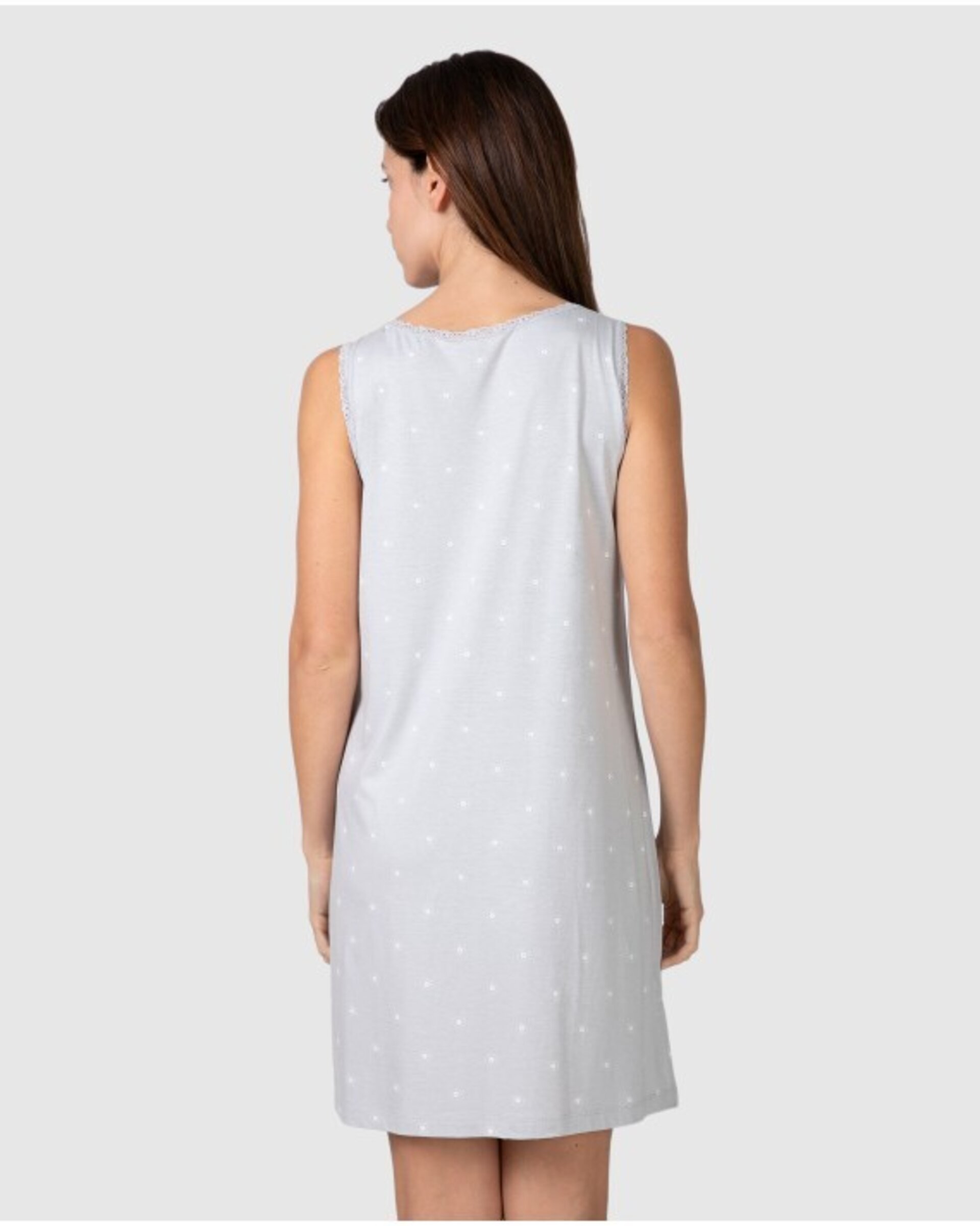 CAMISÓN CORTO DE MUJER SIN MANGAS CON DETALLE EN ESCOTE - 3