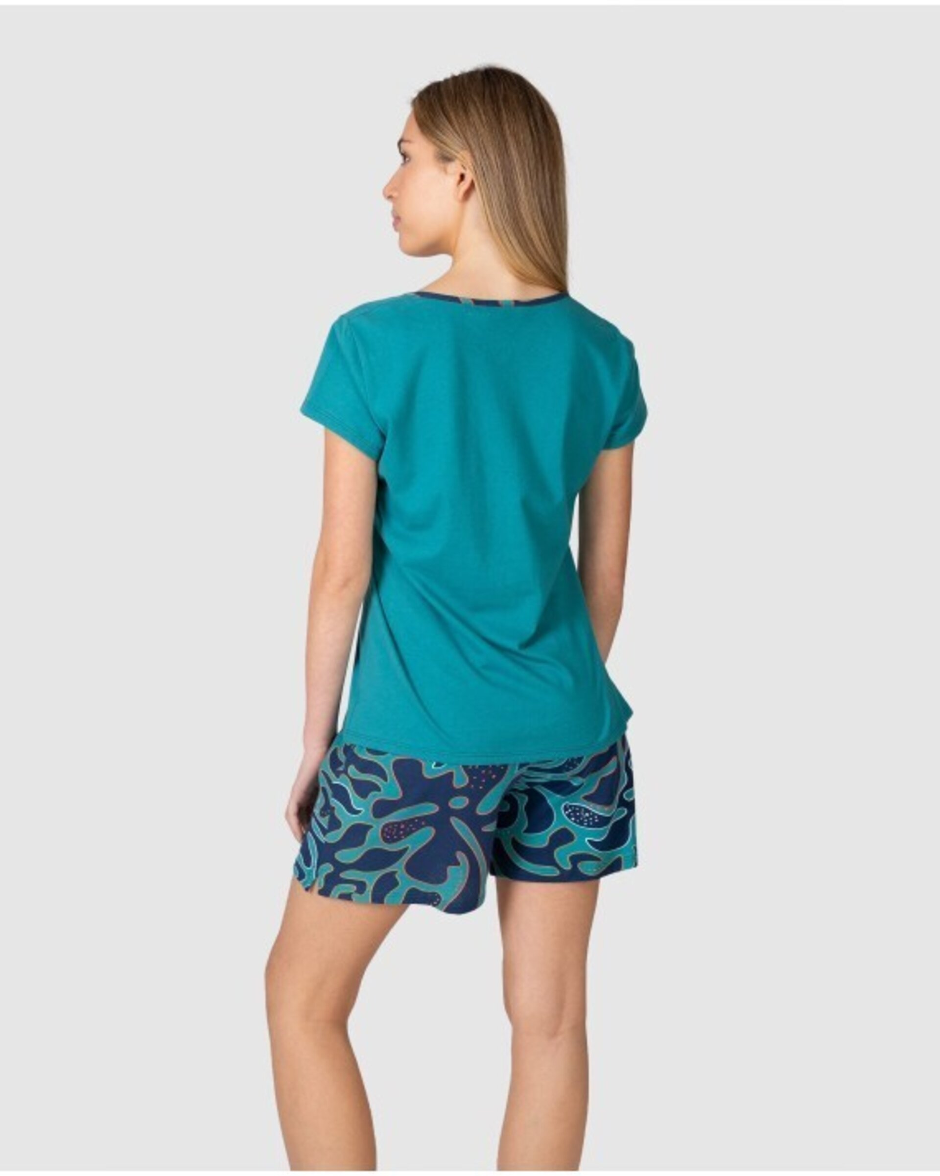 PIJAMA CORTO DE MUJER MANGA JAPONESA ESTAMPADO GRÁFICO - 2