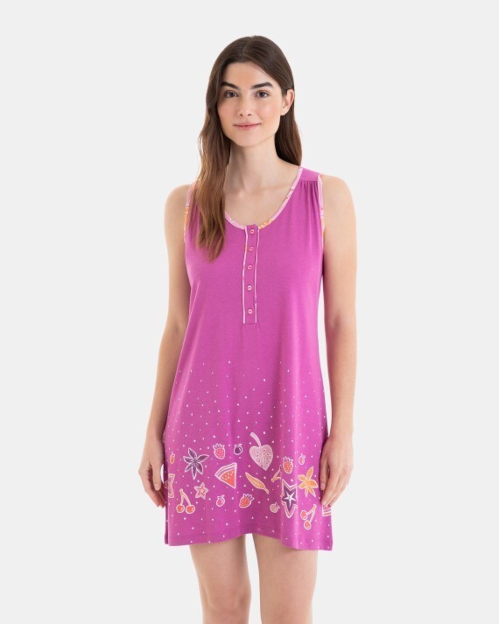 CAMISÓN CORTO SIN MANGAS ESTAMPADO FRUTAS - 1