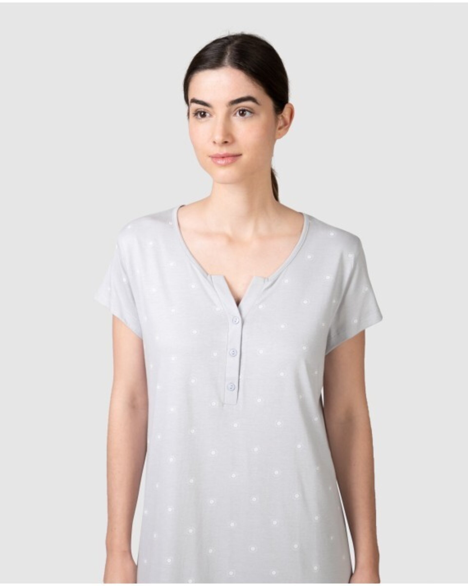 CAMISÓN CORTO DE MUJER DE MANGA CORTA CON ESTAMPADO - 3