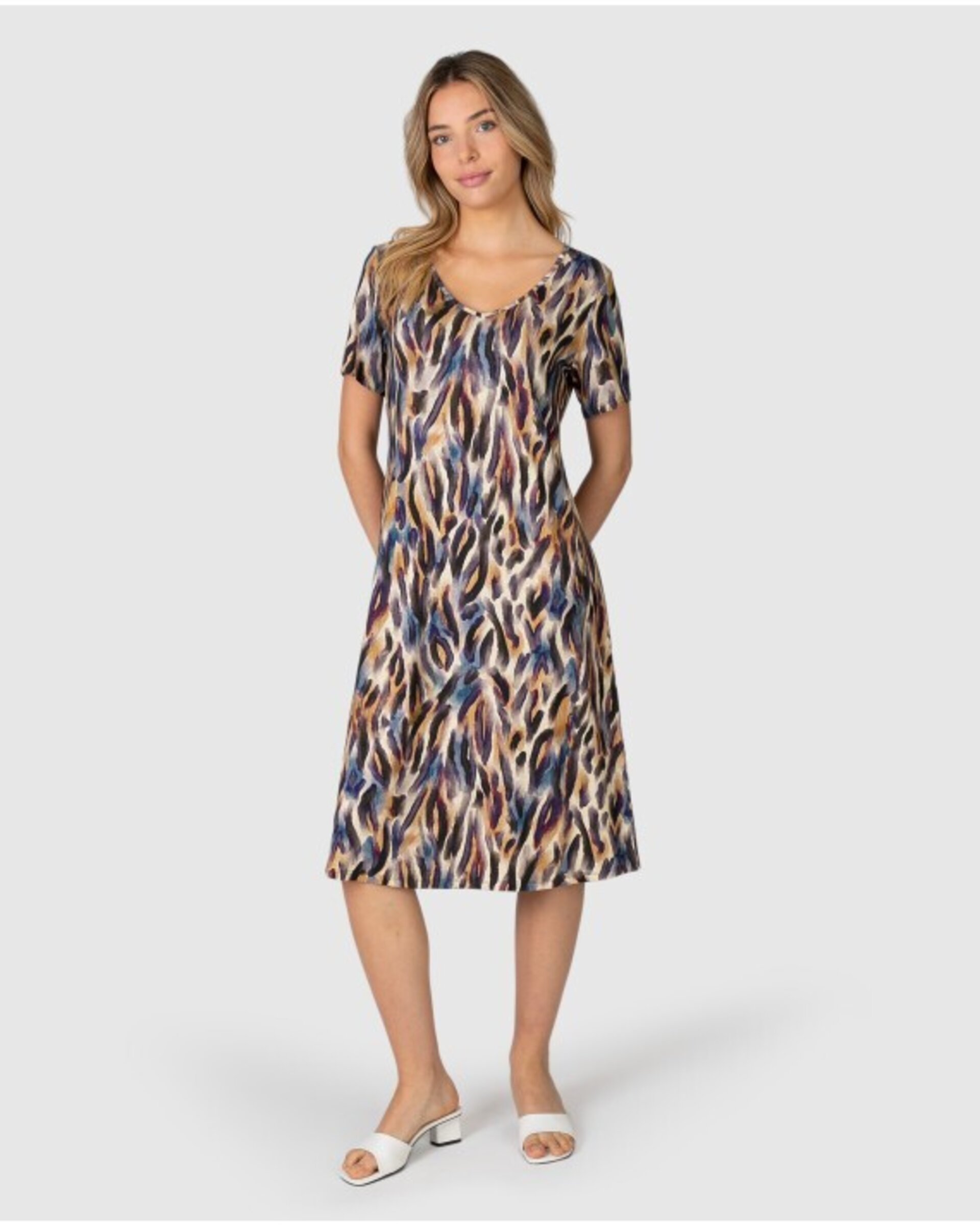 PLAYERA LARGA DE MUJER DE MANGA CORTA CON ESTAMPADO - 1