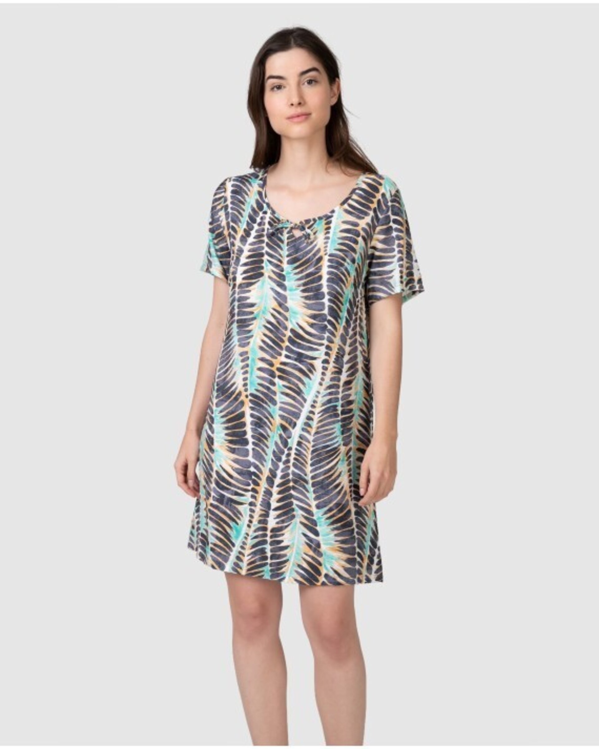 PLAYERA CORTA DE MUJER DE MANGA CORTA CAÍDA CON CUELLO PICO - 1