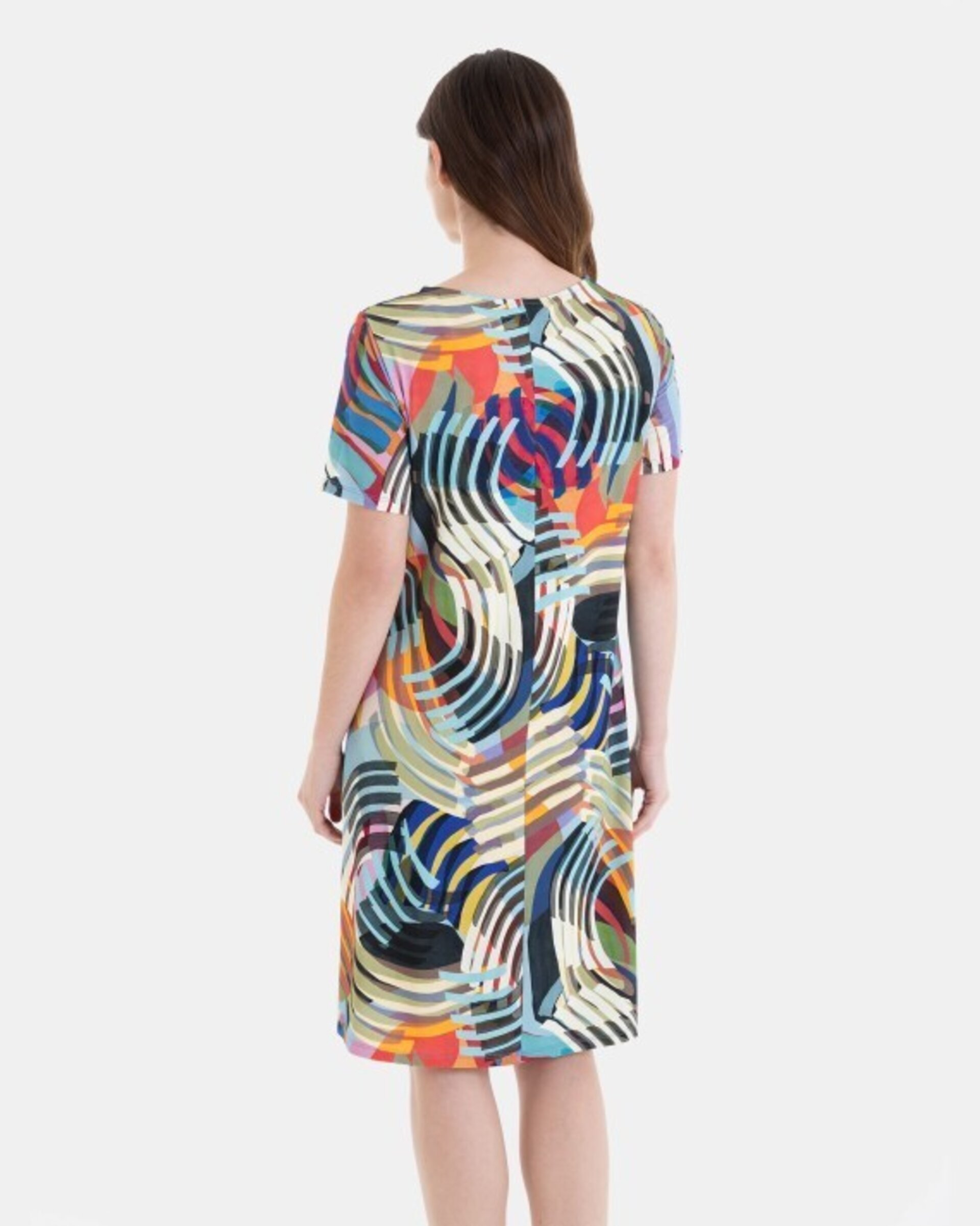 VESTIDO DE PLAYA CORTO DE MANGA CORTA ESTAMPADO MULTICOLOR - 3