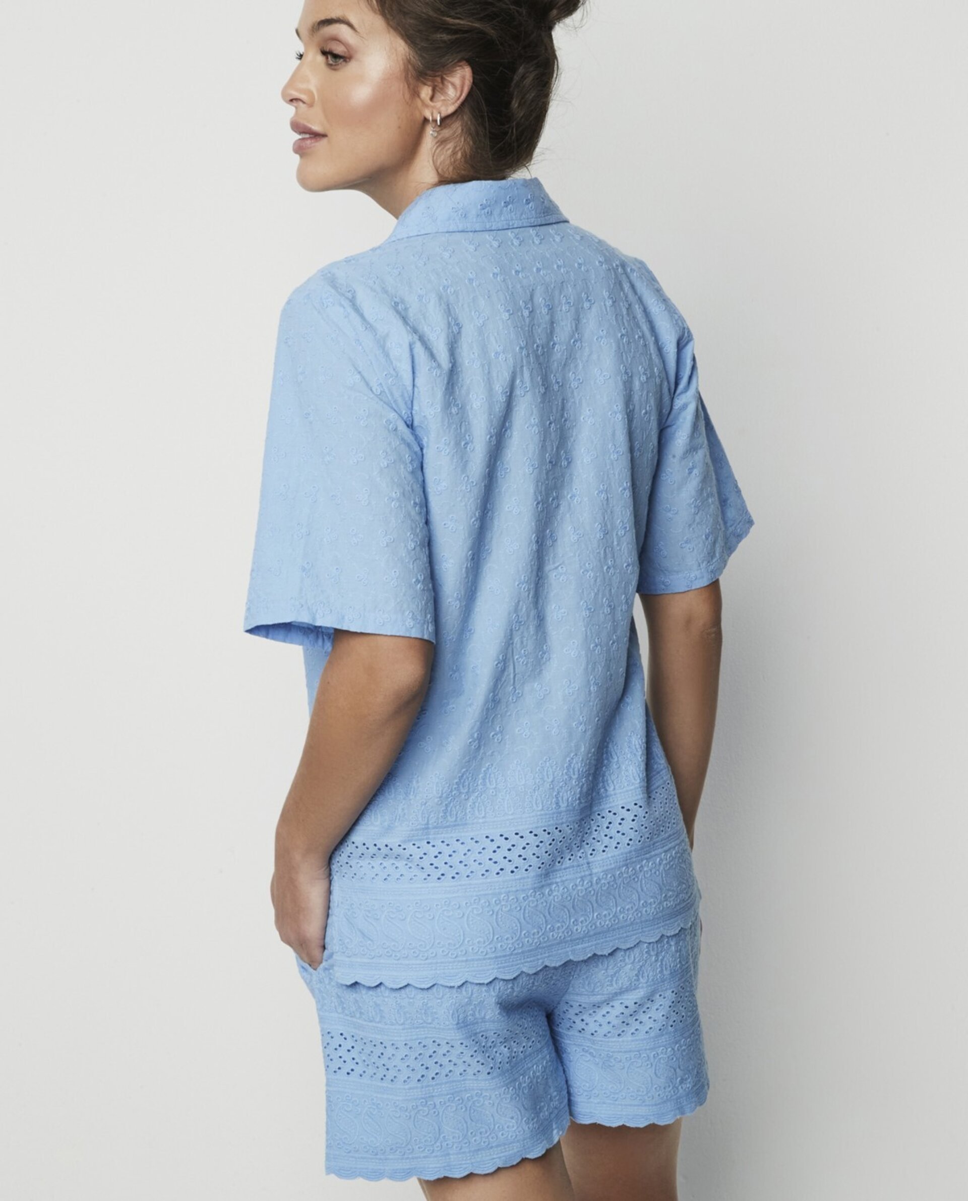 Pijama Broderie azul - 3