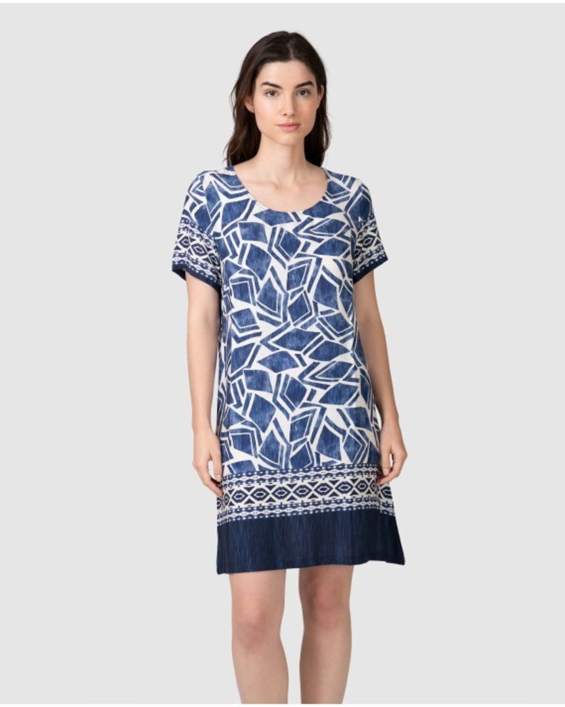 PLAYERA CORTA DE MUJER DE MANGA CORTA CON ESTAMPADO GEOMÉTRICO - 1