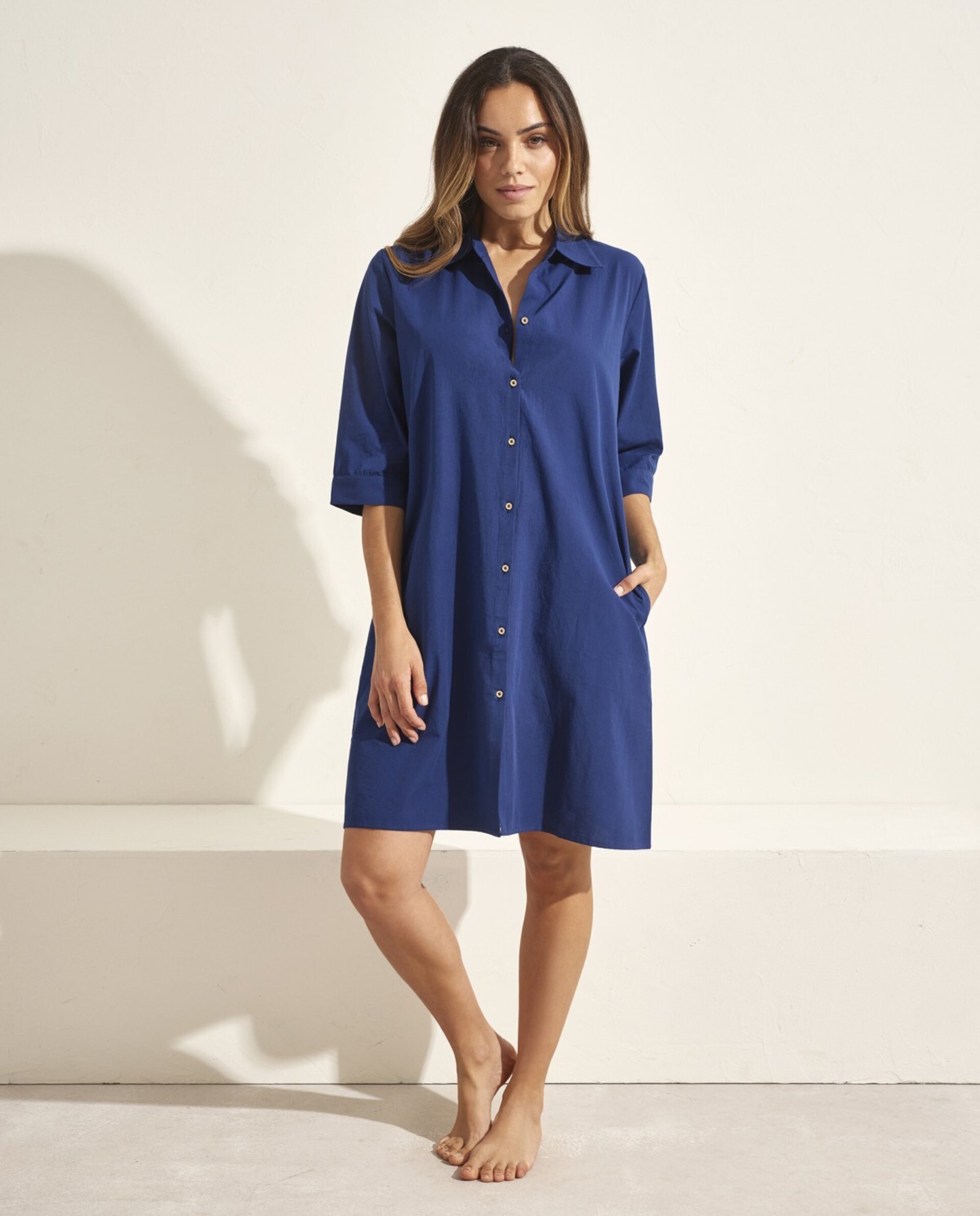 Vestido Camisero Azul Marino - 1