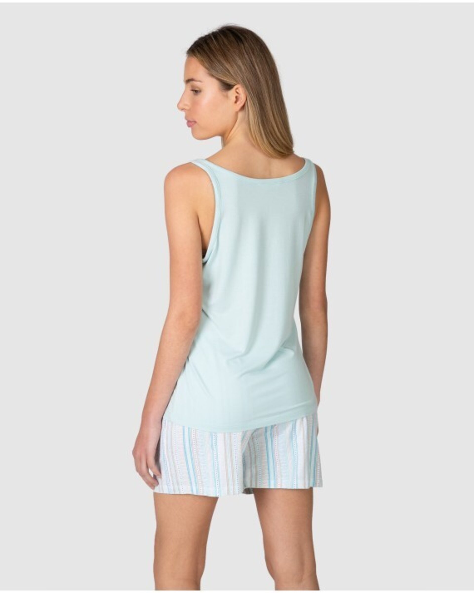 PIJAMA CORTO DE MUJER TIRANTES LISOS Y CUELLO REDONDO - 2