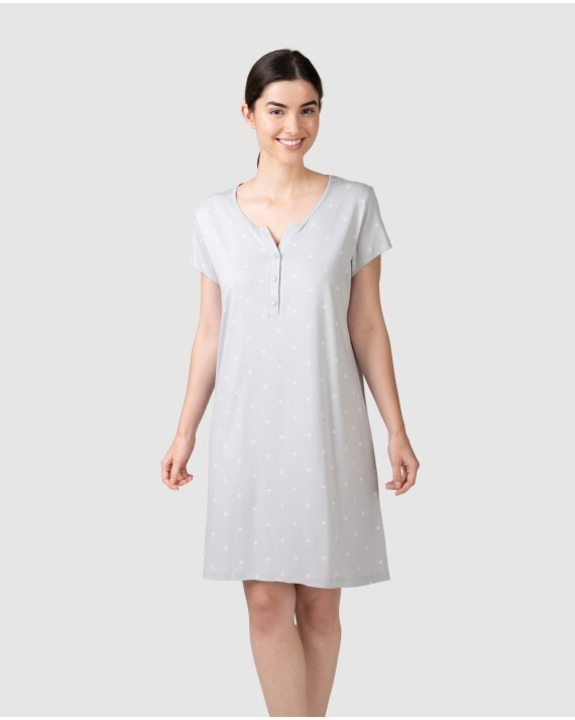 CAMISÓN CORTO DE MUJER DE MANGA CORTA CON ESTAMPADO - 1